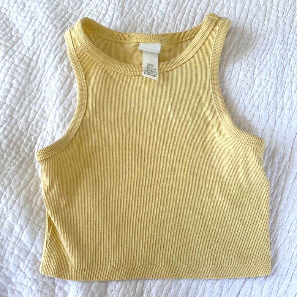 H&M Cropped Tank, Size XS, Yellow